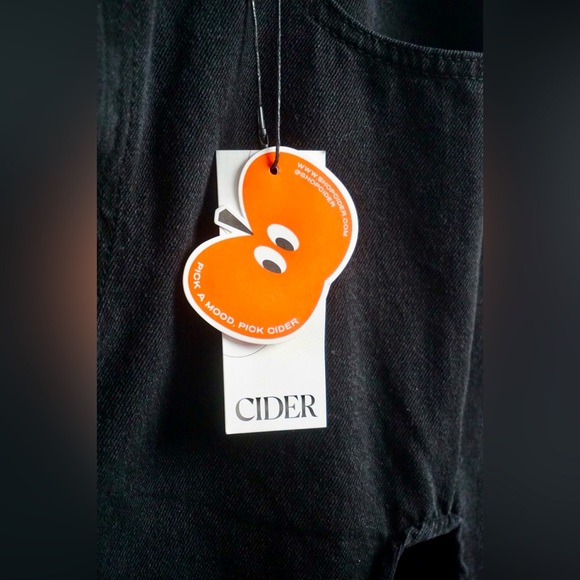 CIDER Black Denim Side Split Midi Skirt - Picture 5 of 6